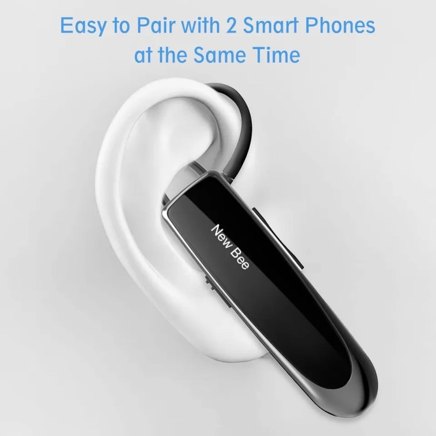 NEW BEE Bluetooth5.0 Headset Hands-Free Trucker Earpiece Noise-Canceling Headphone نيو بى سماعة رأس بدون استخدام اليدين بخاصية الغاء الضوضاء