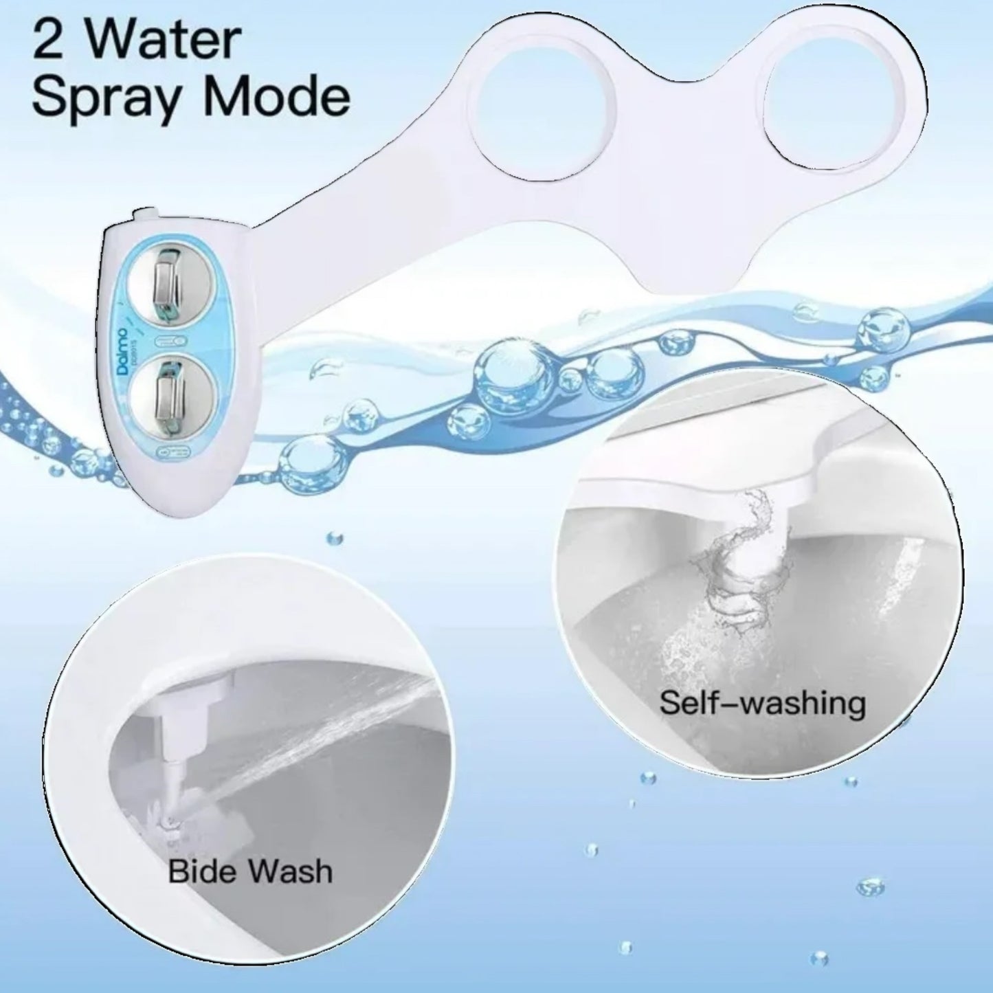 Bidet Fresh Water Spray Kit Non-Electric Toilet Seat Attachment Cold Wash بيديت طقم لرش المياه -مرفق مقعد المرحاض غير الكهربائى