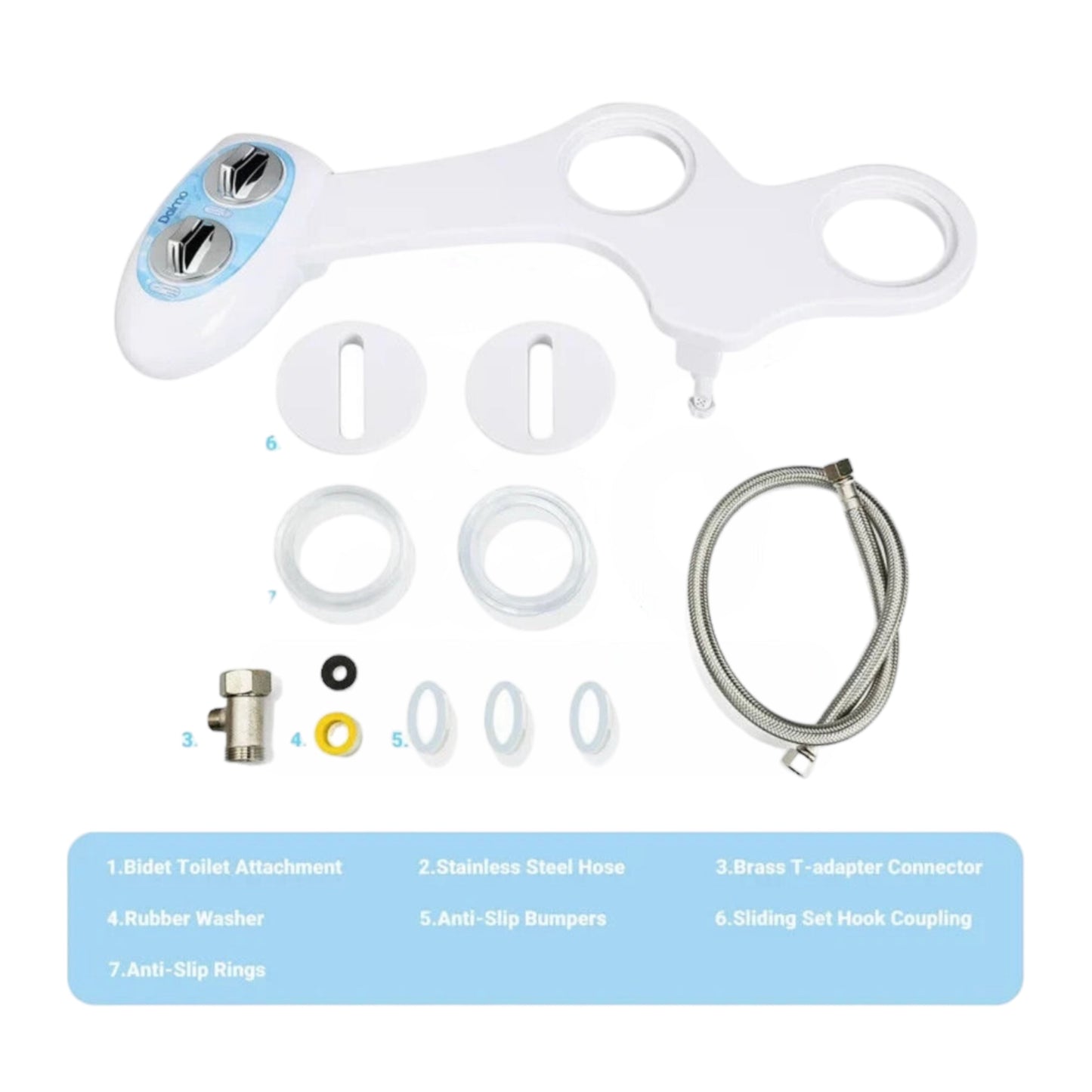 Bidet Fresh Water Spray Kit Non-Electric Toilet Seat Attachment Cold Wash بيديت طقم لرش المياه -مرفق مقعد المرحاض غير الكهربائى