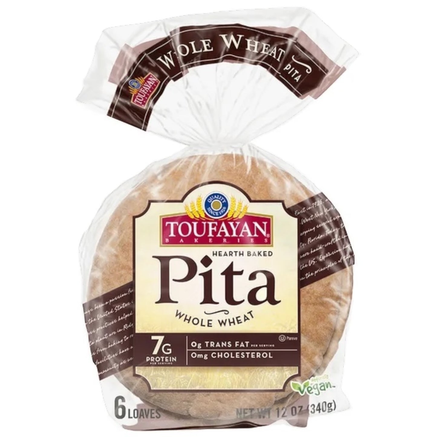Toufayan Bakeries Whole Wheat, Pita Bread توفيان خبز القمح (خبز بيتا)