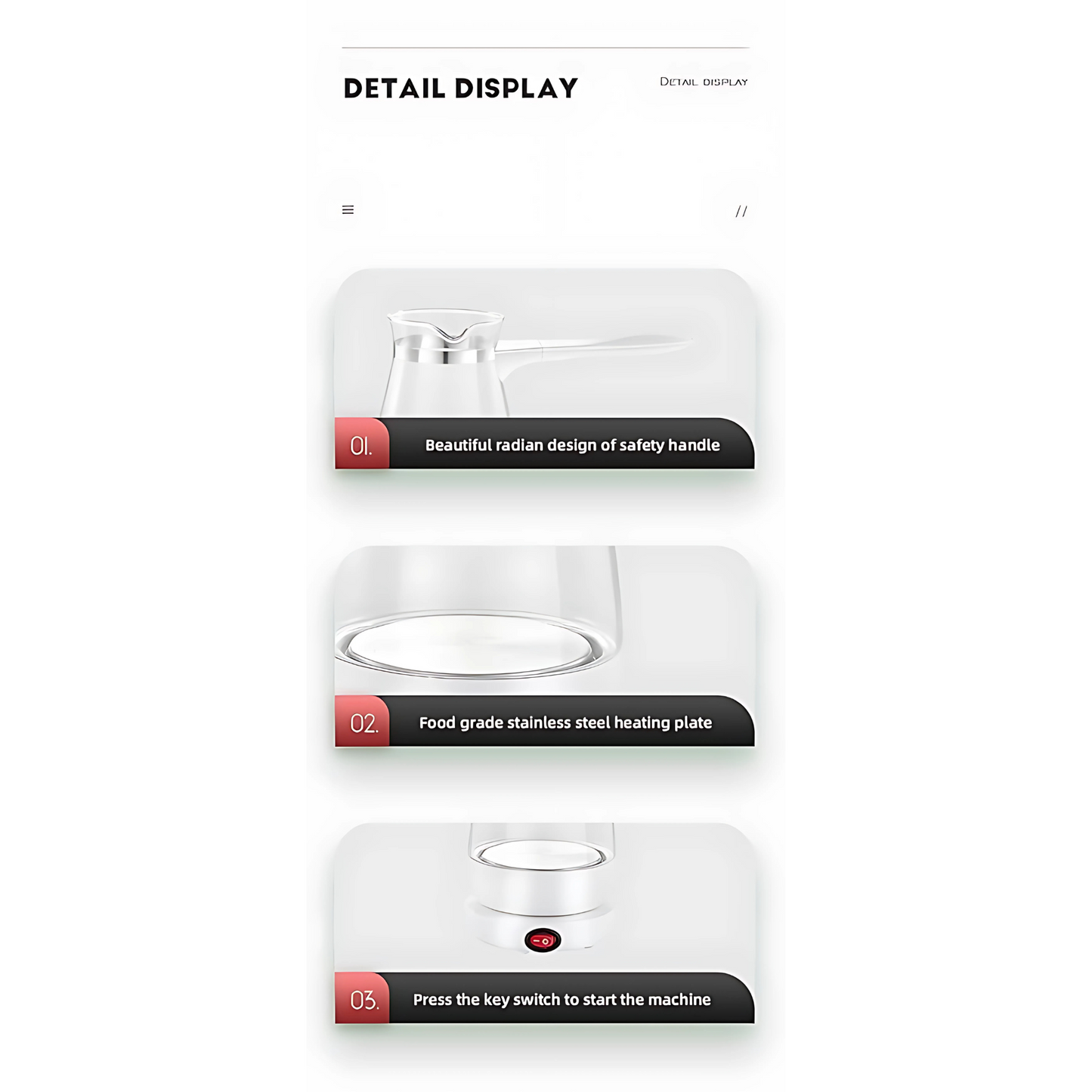 Electric Turkish Coffee Maker & Kettle | 500mL-600W | For Turkish Coffee, Heating Water, Tea | Heats Water, Milk, Coffee مكينة قهوة تركى