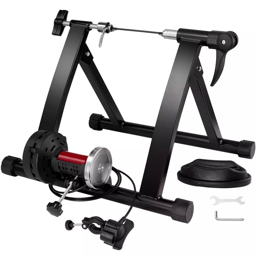 Magnetic Bike Trainer Stand Premium Steel Bicycle Indoor Exercise Fitness Black