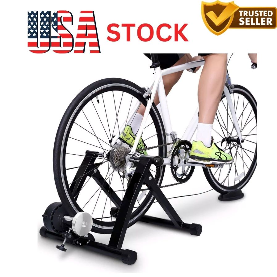 Magnetic Bike Trainer Stand Premium Steel Bicycle Indoor Exercise Fitness Black