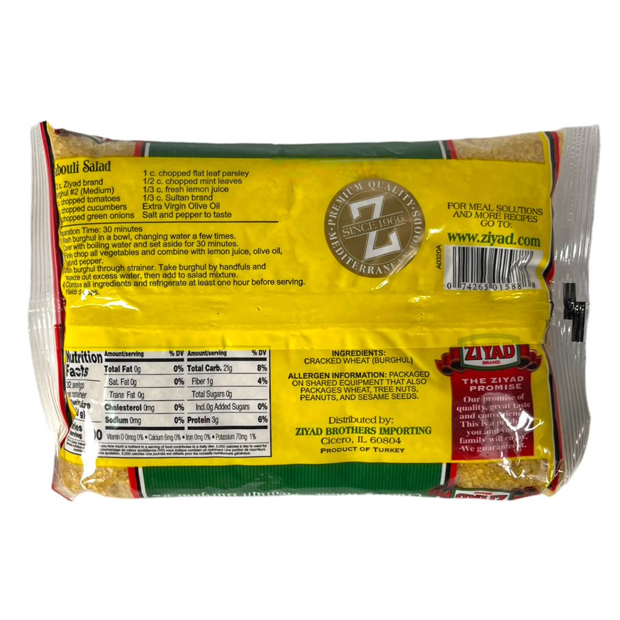 Ziyad Cracked Wheat Medium Burghul #2 2 LB زياد برغل وسط