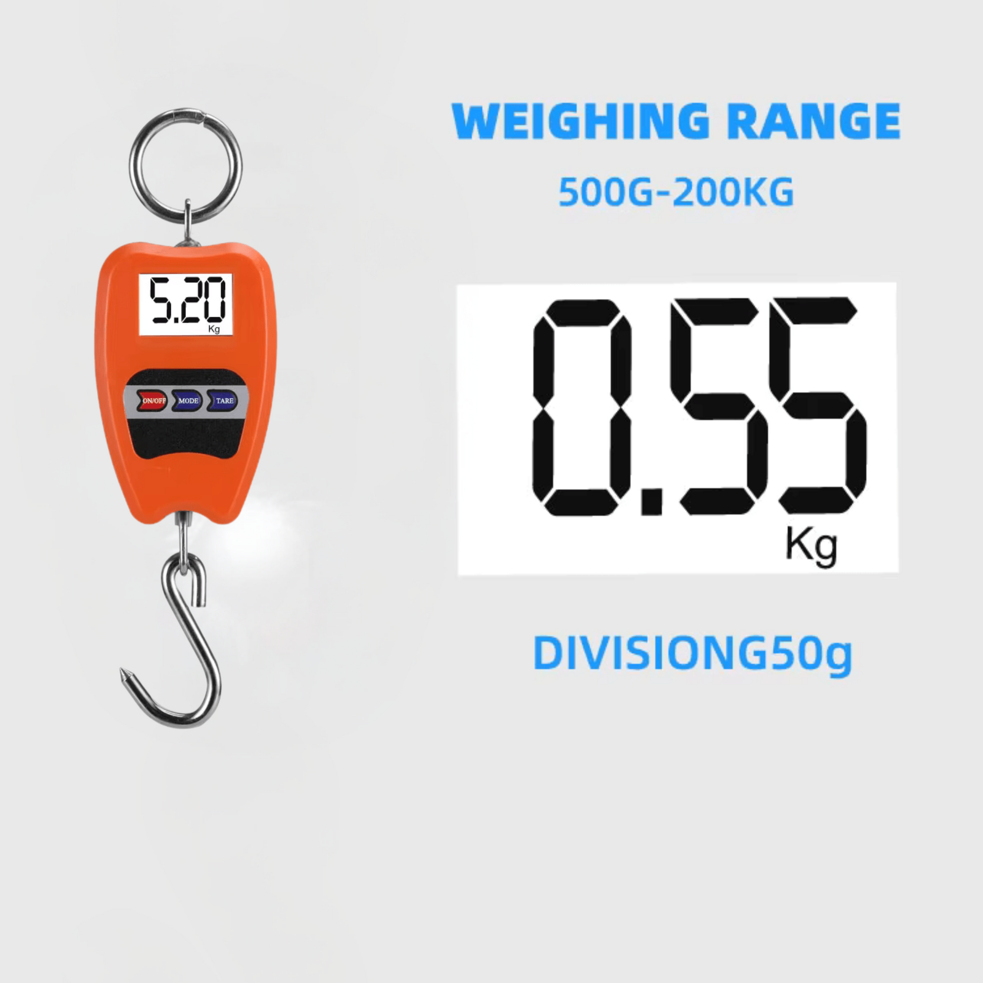 Crane Scale Weighing Digital Industrial Hanging Scale 200Kg / 441Lb Heavy Duty
