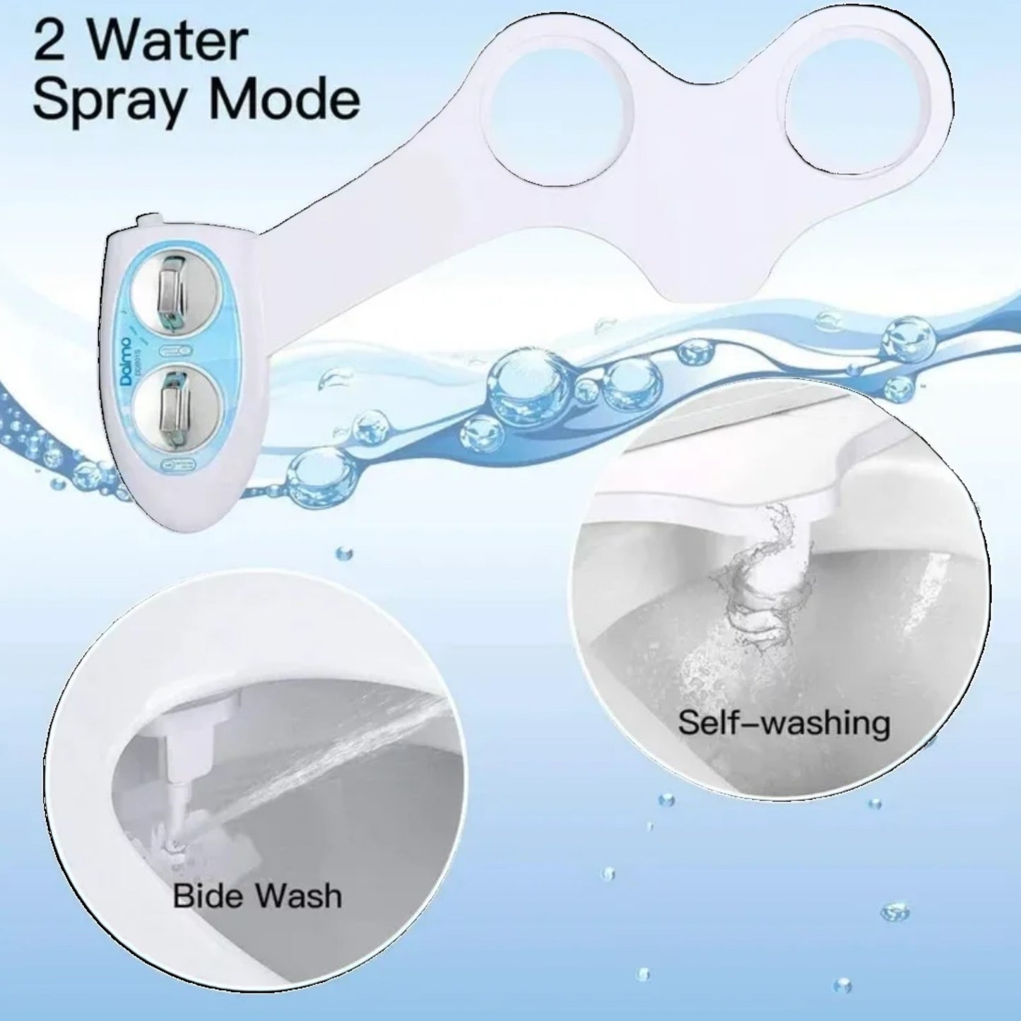 Bidet Fresh Water Spray Kit Non-Electric Toilet Seat Attachment Cold Wash بيديت طقم لرش المياه -مرفق مقعد المرحاض غير الكهربائى 