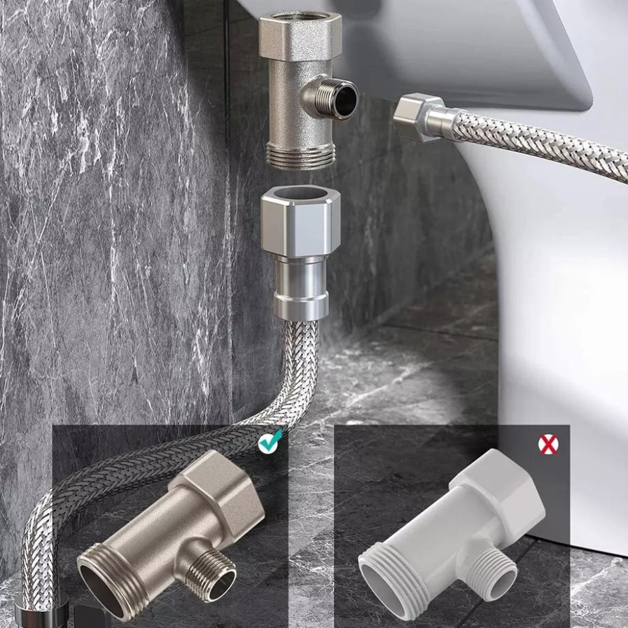 Non-Electric Bidet Fresh Water Spray Kit – Toilet Seat Attachment With Dual Nozzle, PVC