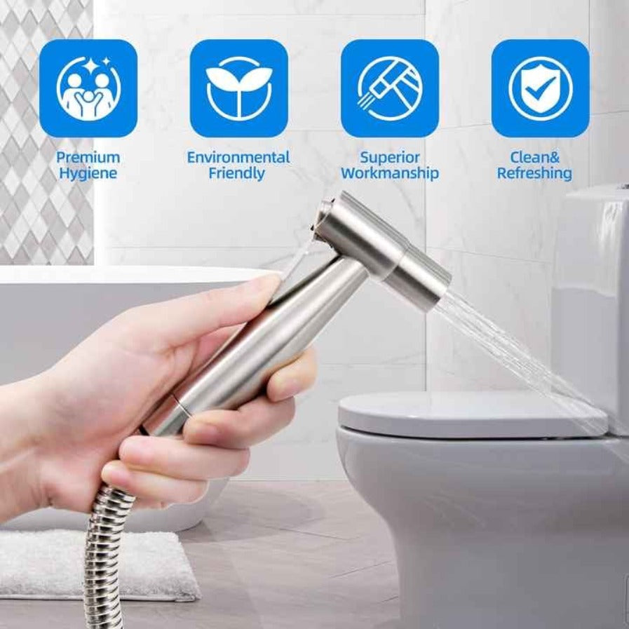 Toilet Shattaf Adapter Hose Bidet Spray Stainless Steel Handheld Shower Head US