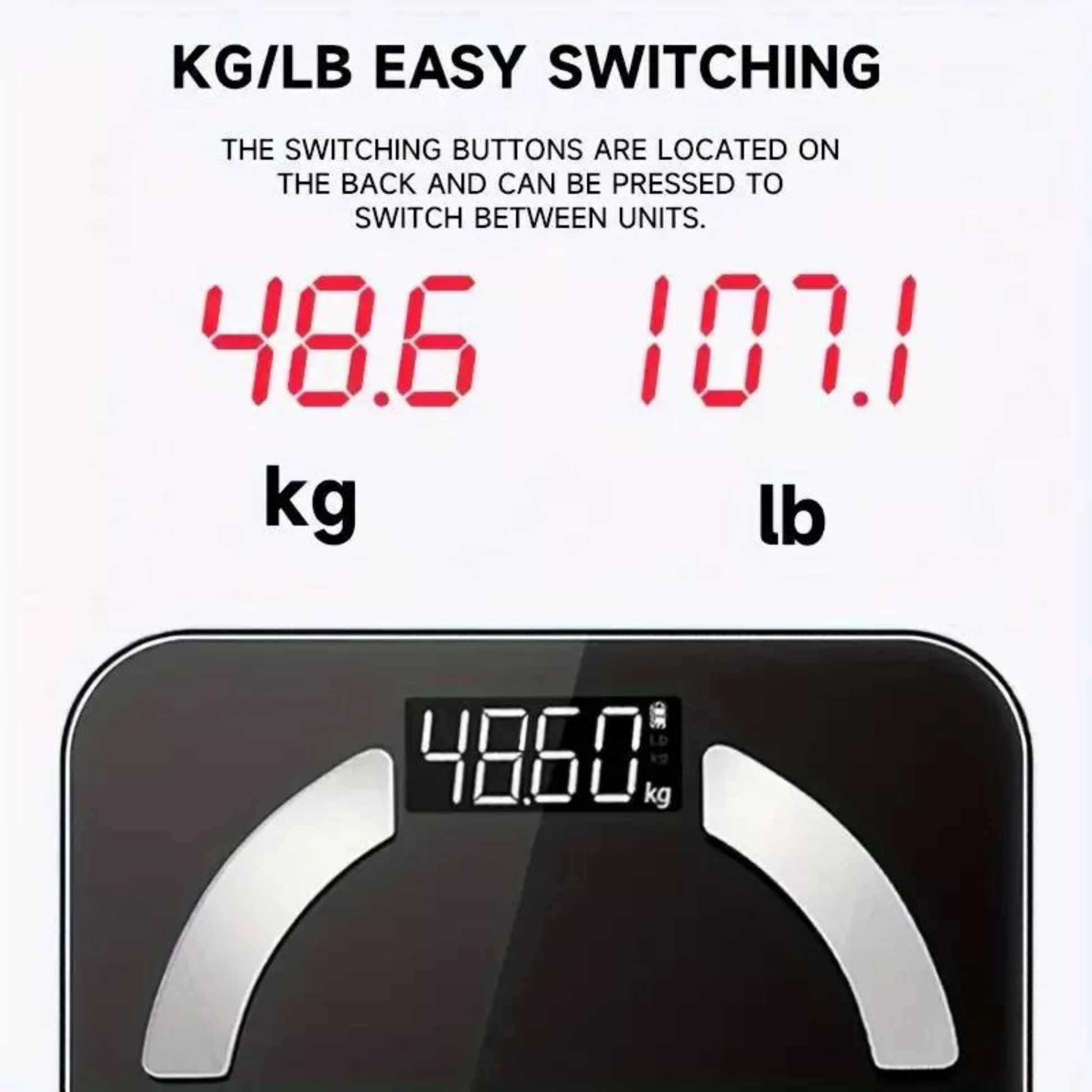 Smart Digital Bathroom Weight Fat Scale Body BMI Mobile App Bluetooth