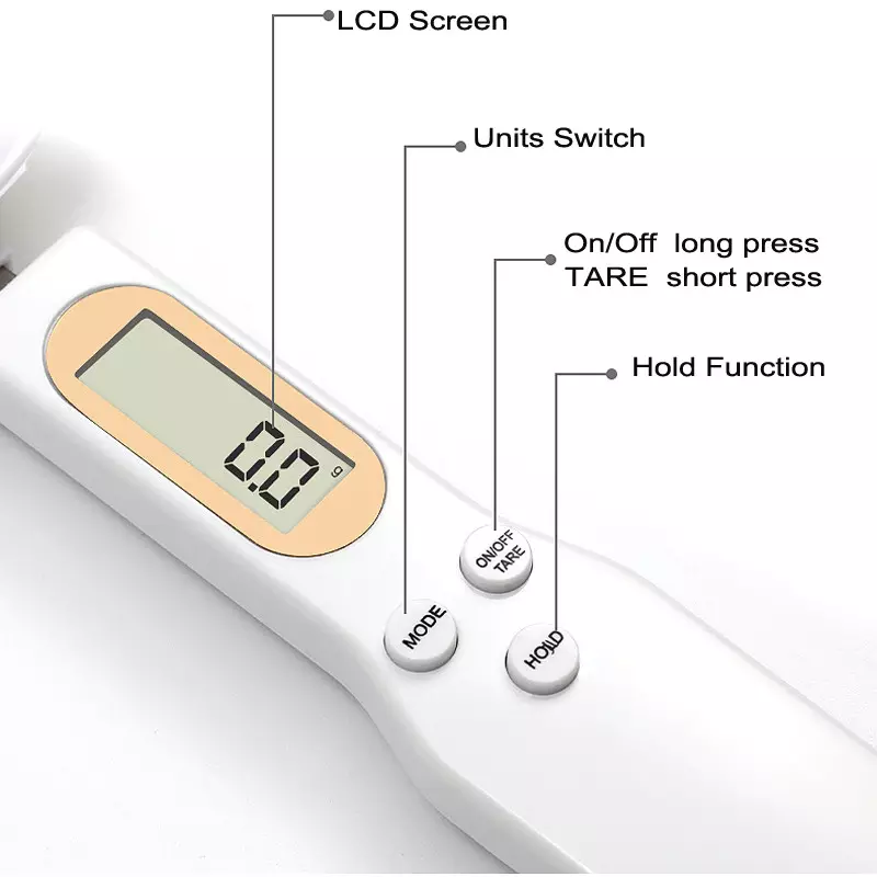 Digital Spoon Scale for Kitchen Cooking Food Weight Measuring Precise 500g/0.1g