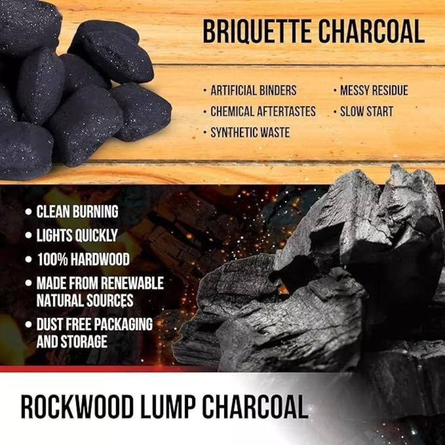 Lump Grilling Charcoal Natural Hand Selected Large Pcs Dust Free BBQ and Smoking