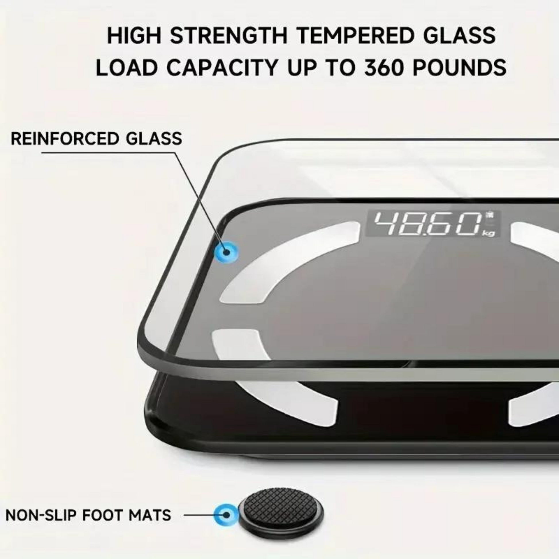 Smart Digital Bathroom Weight Fat Scale Body BMI Mobile App Bluetooth