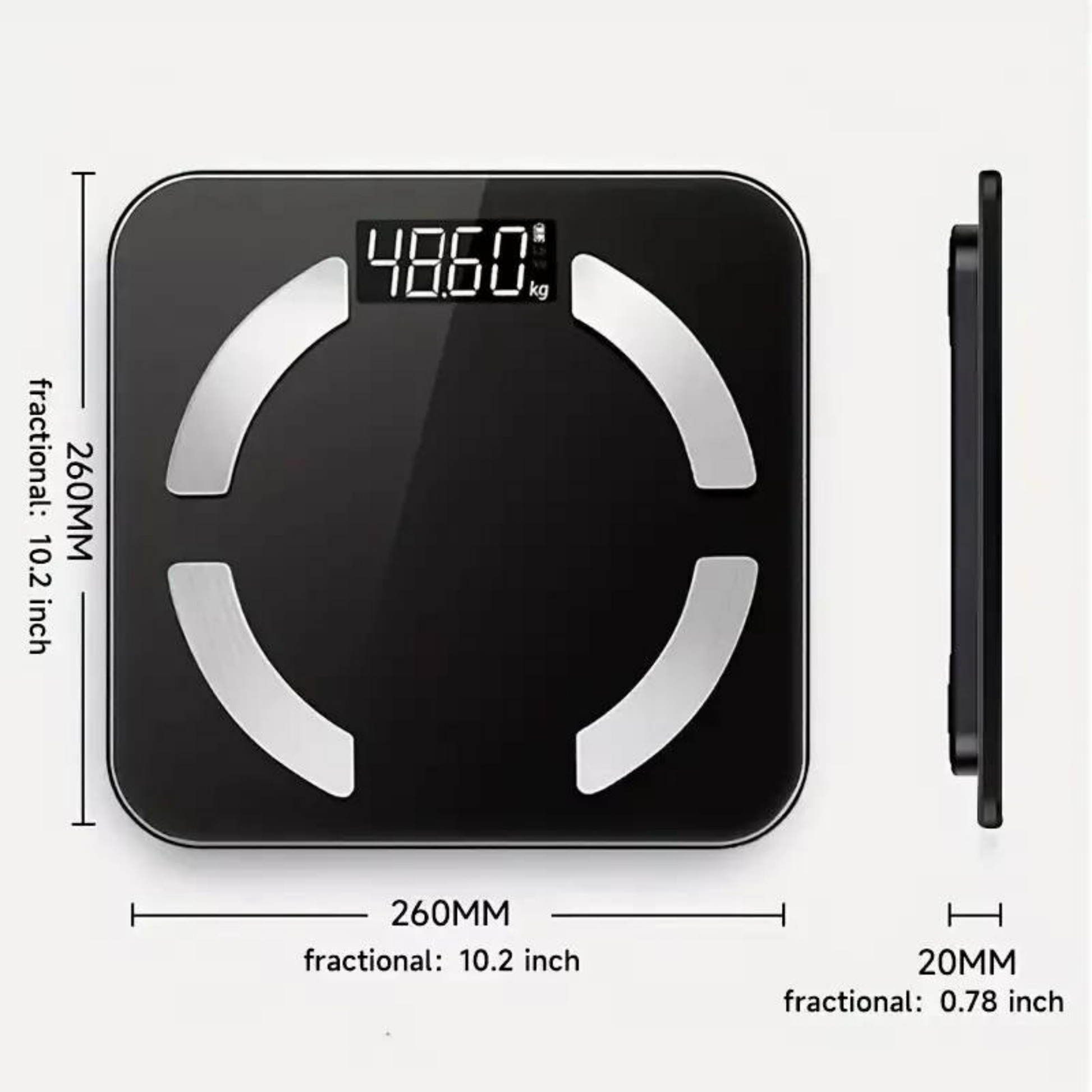 Smart Digital Bathroom Weight Fat Scale Body BMI Mobile App Bluetooth