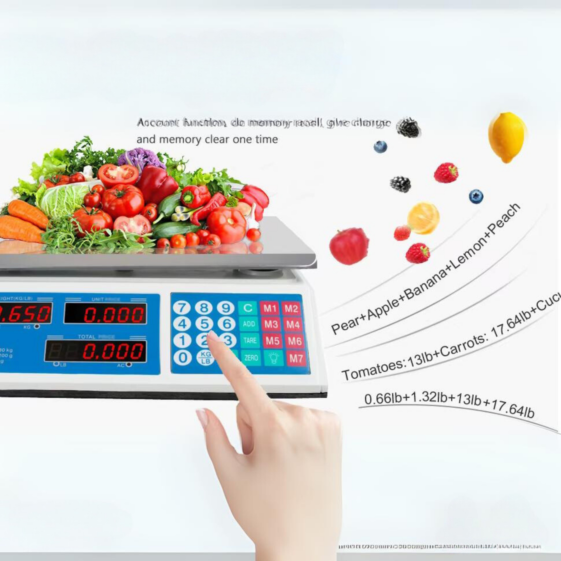 Digital LED Commercial Price Scale 66 lbs / 30 kg Food Fruit Electronic Counting