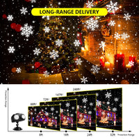 Christmas Snowflake Projector Light – Dual-Head Outdoor LED Snowfall Projector with Remote & Timer, IP65 Waterproof
