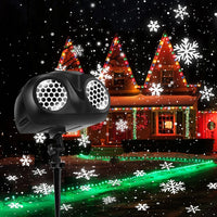 Christmas Snowflake Projector Light – Dual-Head Outdoor LED Snowfall Projector with Remote & Timer, IP65 Waterproof