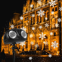 Christmas Snowflake Projector Light – Dual-Head Outdoor LED Snowfall Projector with Remote & Timer, IP65 Waterproof