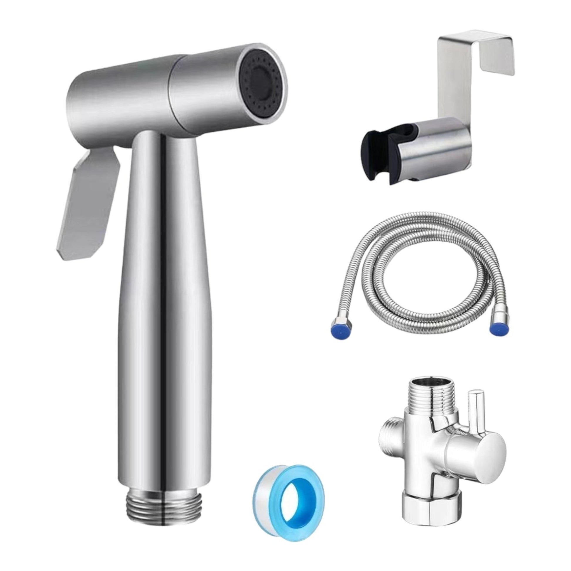Toilet Shattaf Adapter Hose Bidet Spray Stainless Steel Handheld Shower Head US
