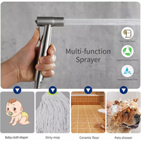 Toilet Shattaf Adapter Hose Bidet Spray Stainless Steel Handheld Shower Head US