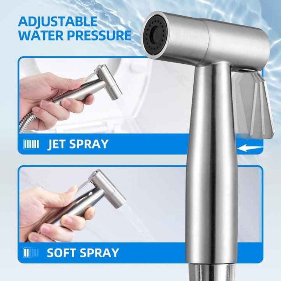 Toilet Shattaf Adapter Hose Bidet Spray Stainless Steel Handheld Shower Head US
