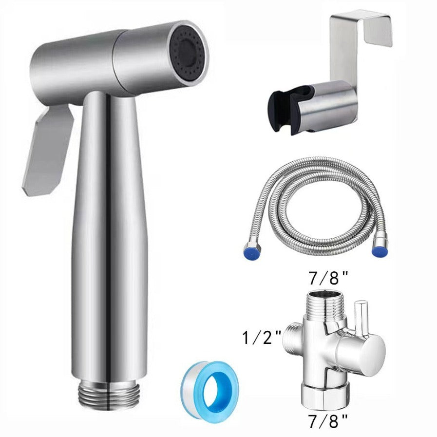 Toilet Shattaf Adapter Hose Bidet Spray Stainless Steel Handheld Shower Head US