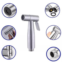 Toilet Shattaf Adapter Hose Bidet Spray Stainless Steel Handheld Shower Head US