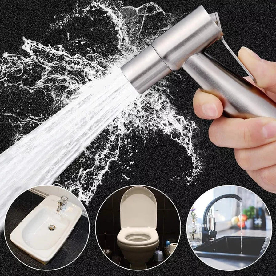 Toilet Shattaf Adapter Hose Bidet Spray Stainless Steel Handheld Shower Head US