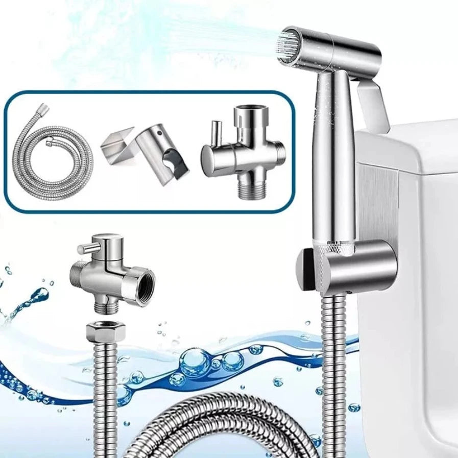 Toilet Shattaf Adapter Hose Bidet Spray Stainless Steel Handheld Shower Head US