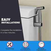 Toilet Shattaf Adapter Hose Bidet Spray Stainless Steel Handheld Shower Head US
