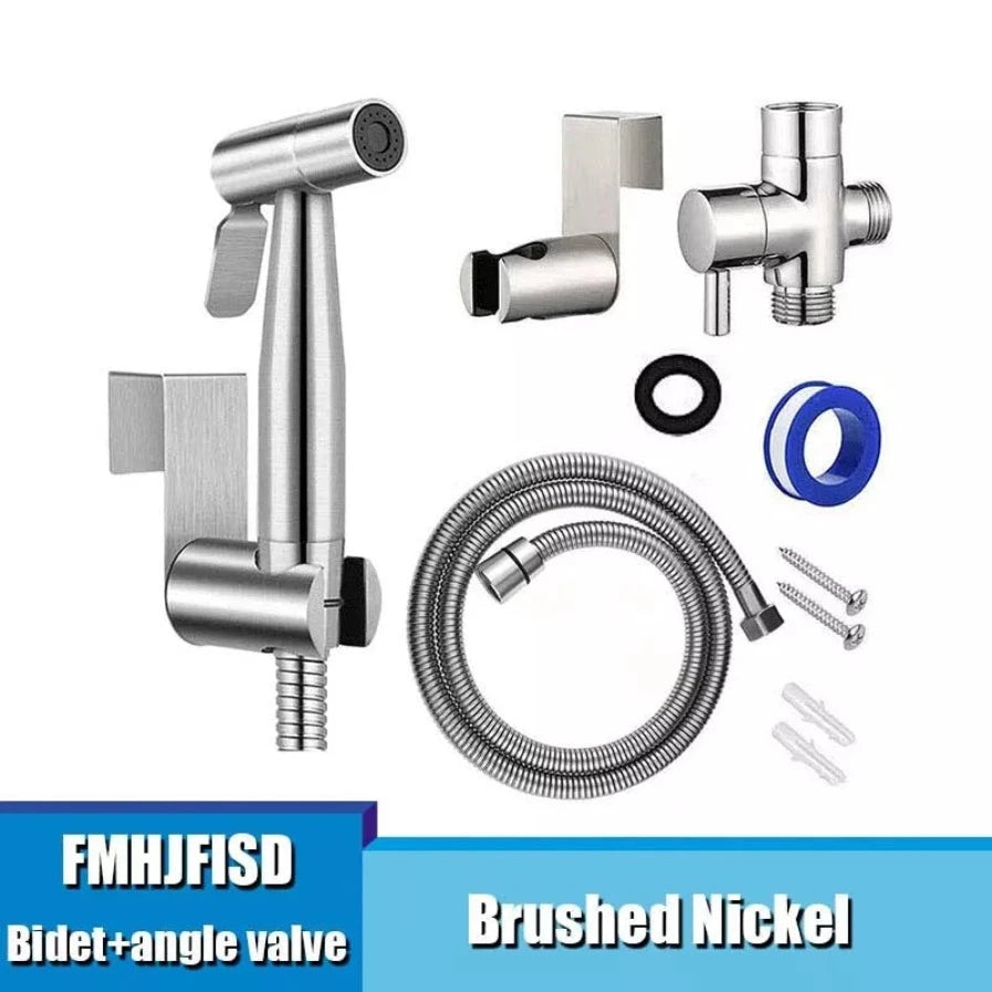 Toilet Shattaf Adapter Hose Bidet Spray Stainless Steel Handheld Shower Head US
