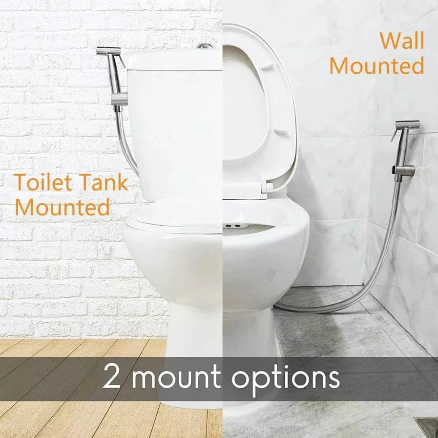 Toilet Shattaf Adapter Hose Bidet Spray Stainless Steel Handheld Shower Head US