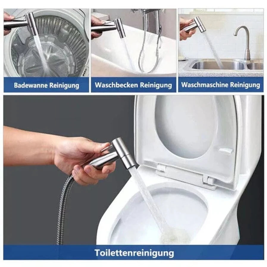 Toilet Shattaf Adapter Hose Bidet Spray Stainless Steel Handheld Shower Head US
