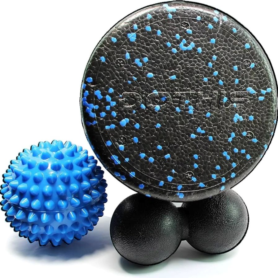 BodyBudd 18" Foam Roller Set with Muscle Roller Stick, Large Peanut Ball & Firm