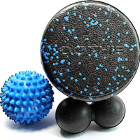 BodyBudd 18" Foam Roller Set with Muscle Roller Stick, Large Peanut Ball & Firm