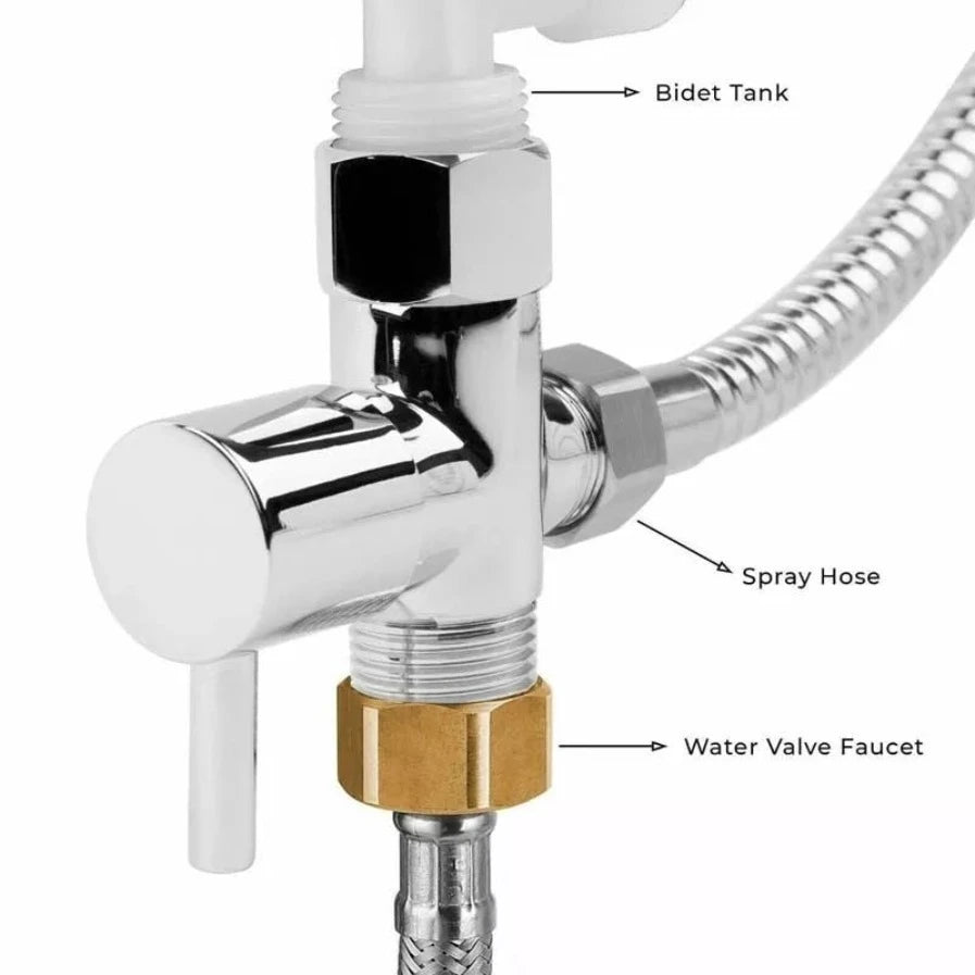 Toilet Shattaf Adapter Hose Bidet Spray Stainless Steel Handheld Shower Head US