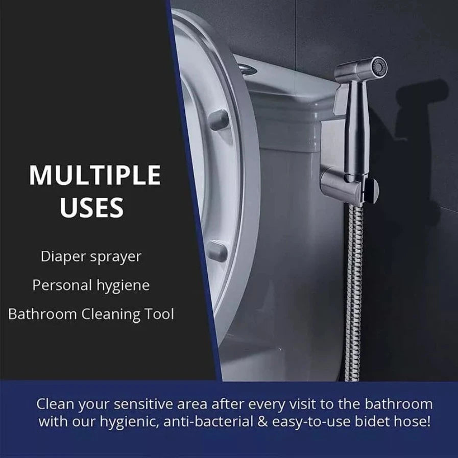 Toilet Shattaf Adapter Hose Bidet Spray Stainless Steel Handheld Shower Head US