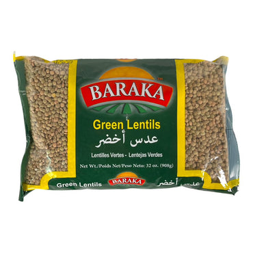 Baraka Green Lentils 908 GM بركة عدس اخضر