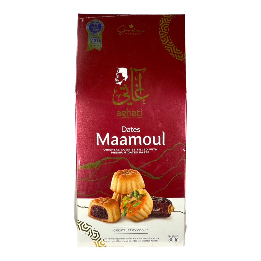 Aghati Maamoul Dates Oriental Cookies Filled with Premium Dates Paste 350 G اغاتى معمول بحشوة الفستق الحلبى حلويات شرقية محشية بالفستق الفاخر