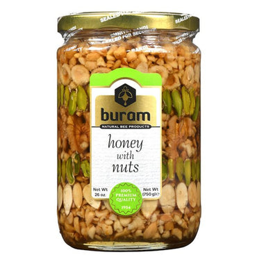 Buram Pure Honey with Nuts 750 GM بورم عسل نقى بالمكسرات